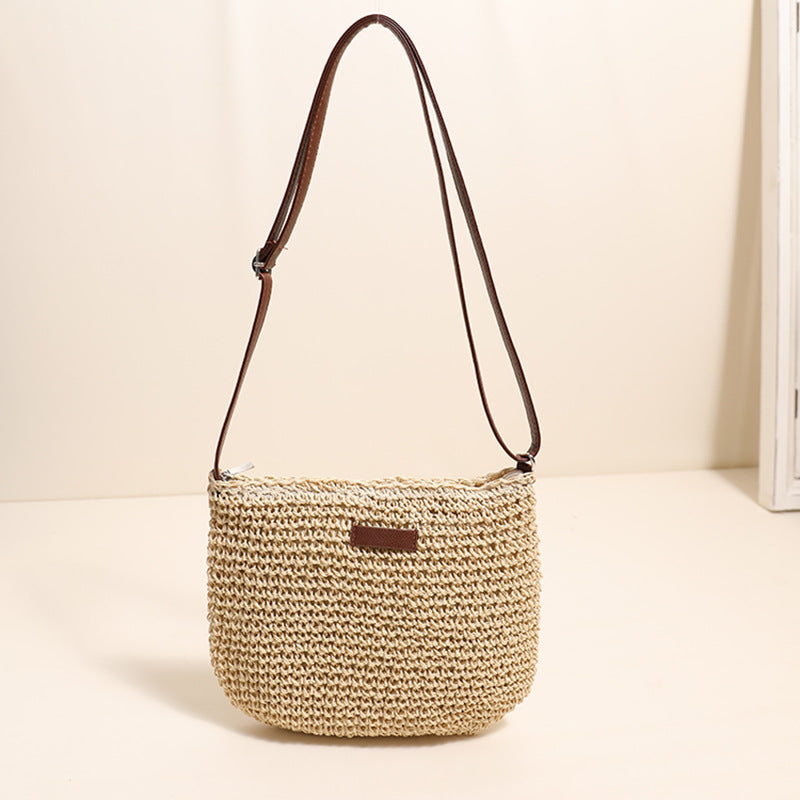 Crossbody Straw Bag Simple Shoulder Straw Bag Woven Bag Vacation Beach Bag All Match Women Bag Bella Mia